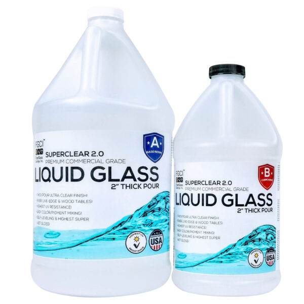 Liquid Glass Deep Pour Epoxy Resin 1.5 Gallon Kit