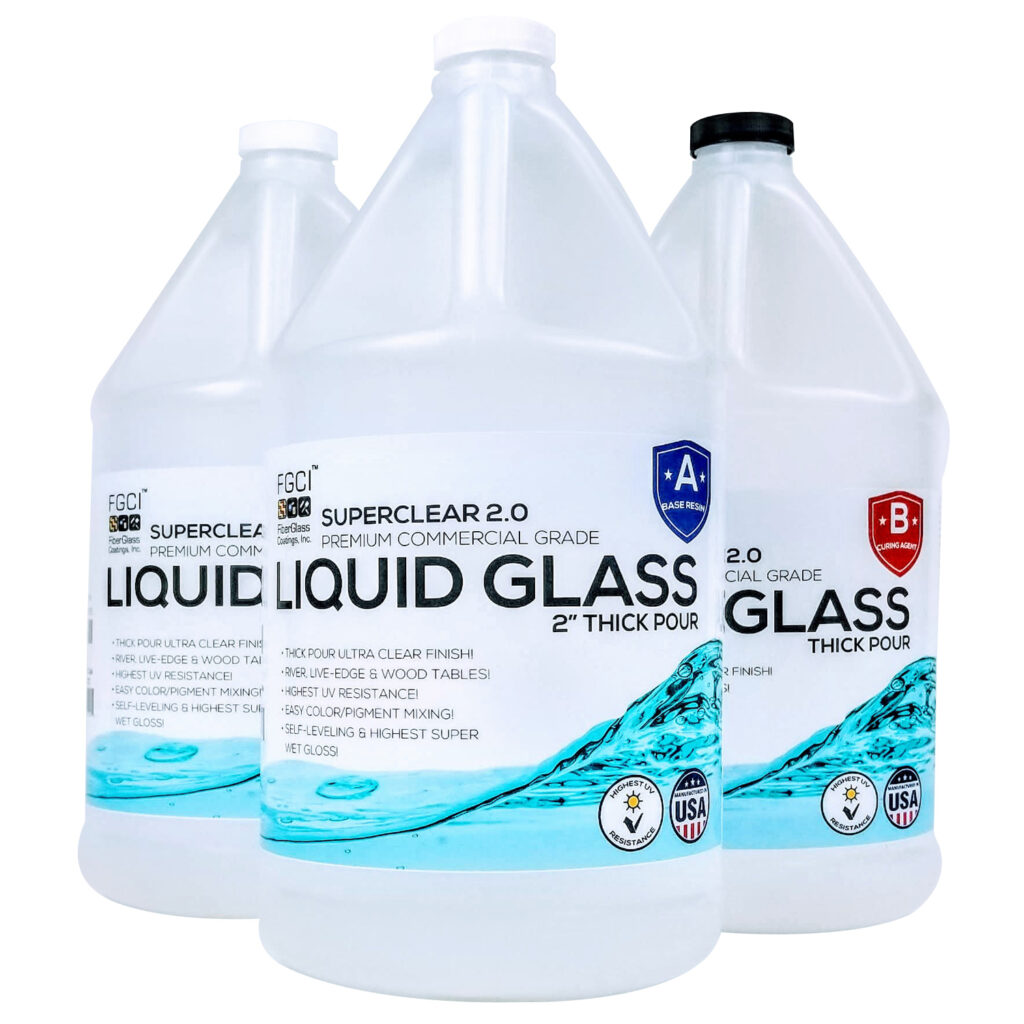 Liquid Glass Deep Pour Epoxy 3 Gallon Kit