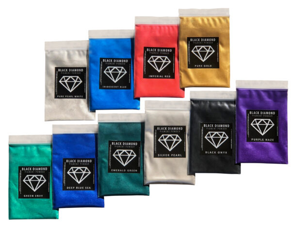 Variety Pack 4 Mica Powder - Black Diamond Epoxy Resin Color Pigment