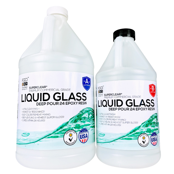 1.5 Gallon Kit Liquid Glass Deep Pour 24 Hour Epoxy