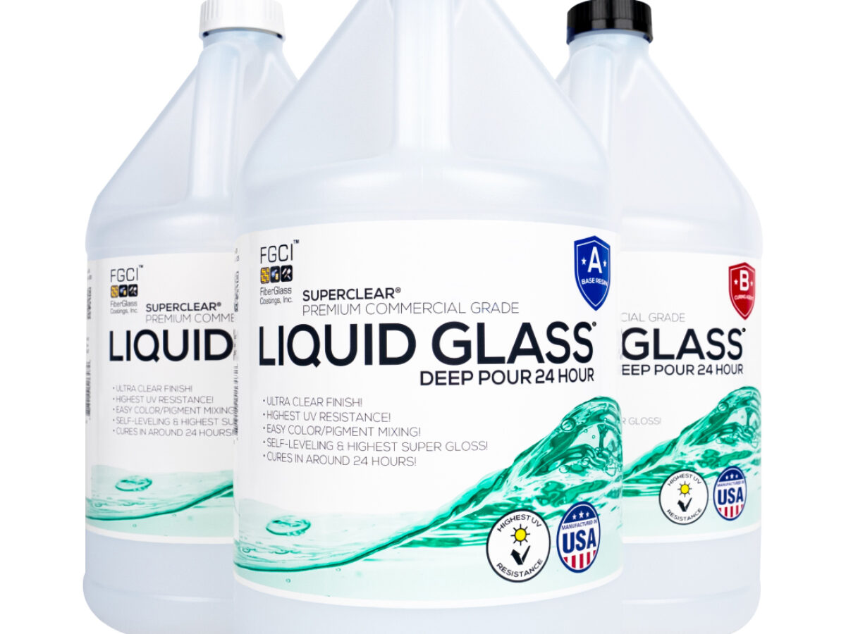 Deep Pour Epoxy Resin Kit Crystal Clear LIQUID GLASS®, SUPER COLORS PIGMENT  Bundle 2-4 inch 1.5 GL Resin Kit-Self Leveling, Clear Resin Epoxy, Epoxy