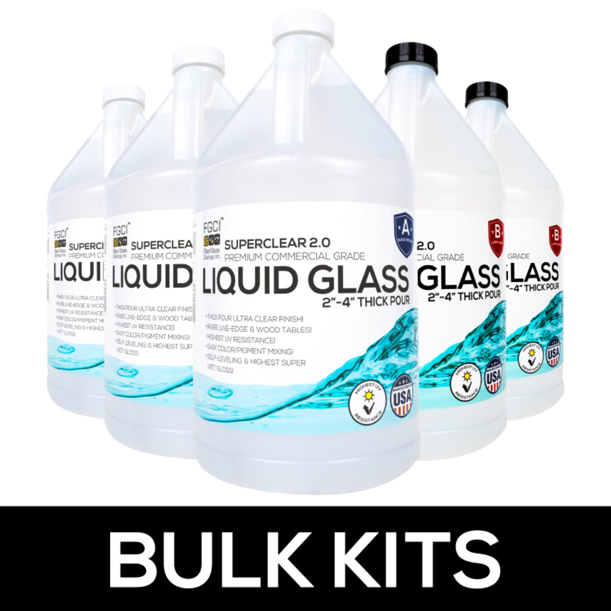 Liquid Glass® Deep Pour Epoxy Casting Resin 2:1 - Bulk Kits