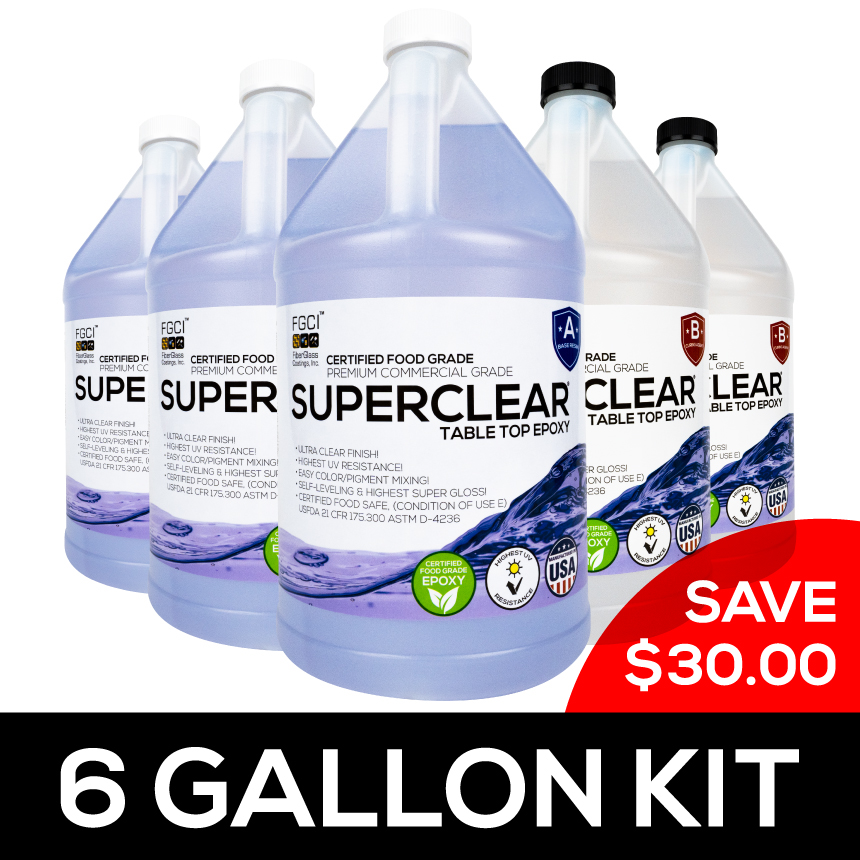 Superclear Table Top 6 Gallon Bulk Epoxy Kit