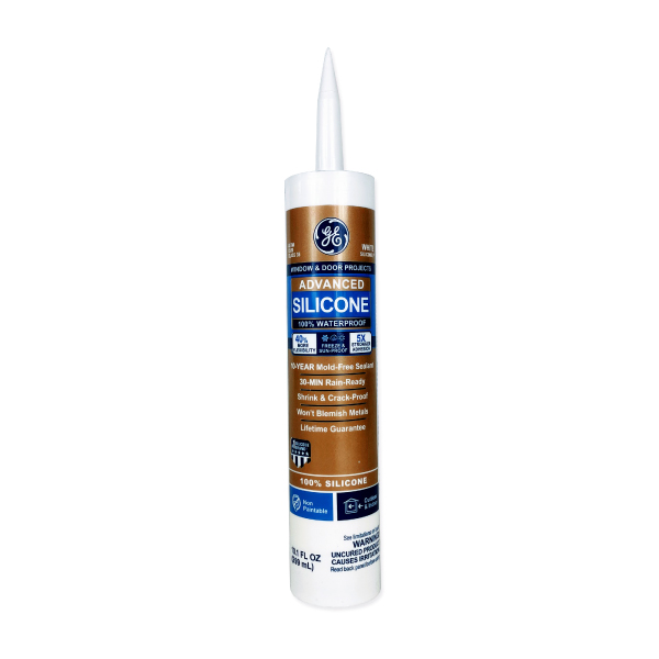 Clear GE Silicone Caulk.