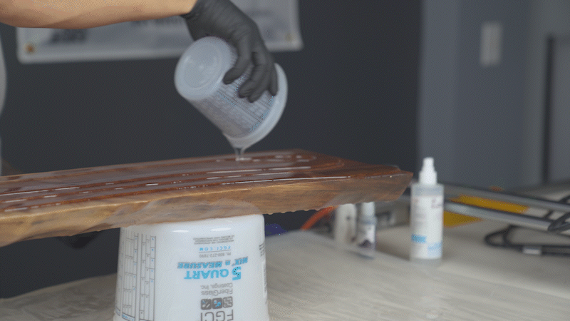 applying bar top epoxy