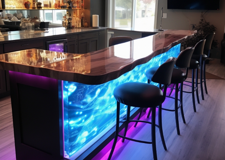 led epoxy bar top