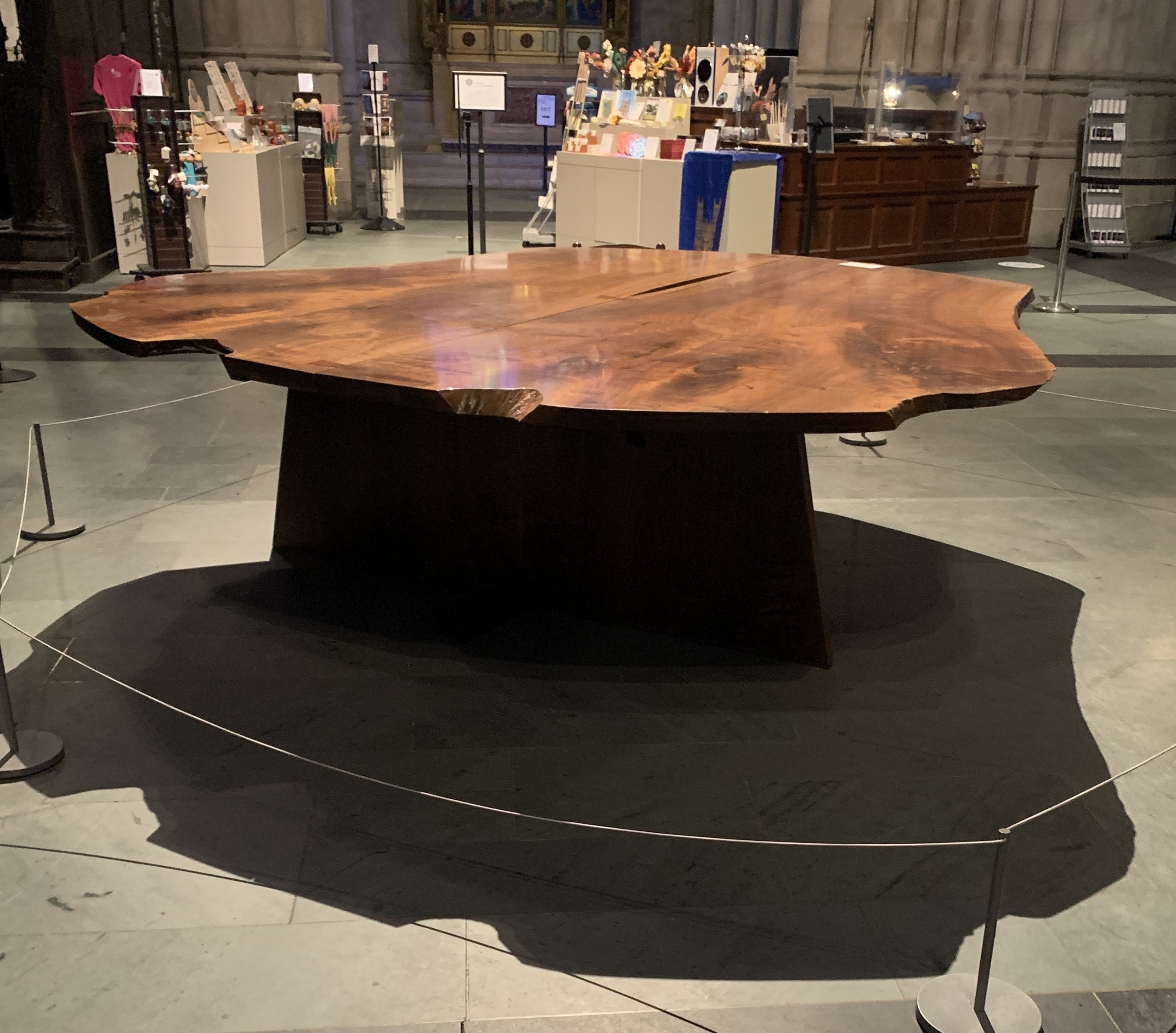 live edge slab table george nakashima - altar for peace