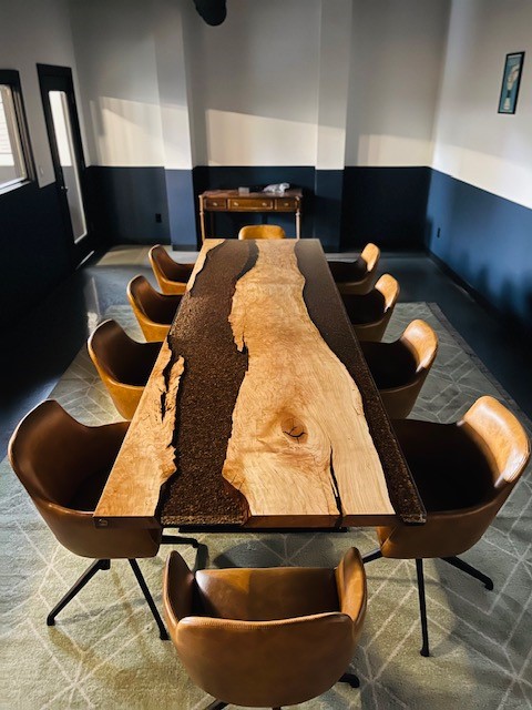 Huge Conference Room Table using Liquid Glass Deep Pour Epoxy